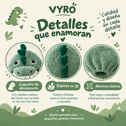 Disfraz de dinosaurio de peluche para bebé
