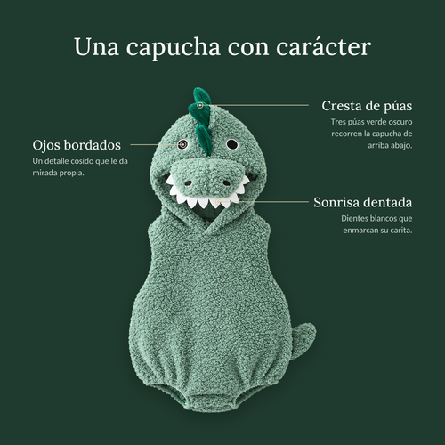 Disfraz de dinosaurio de peluche para bebé